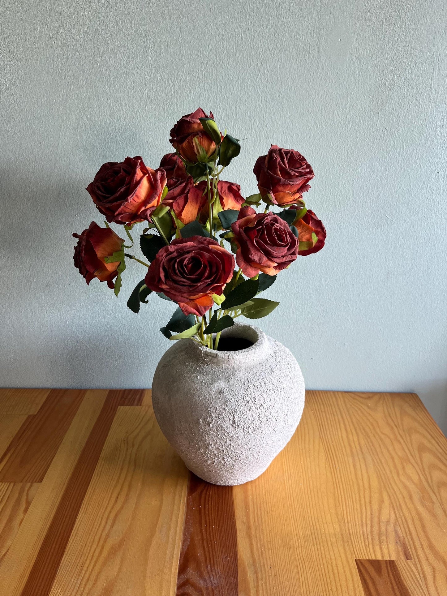 Dried Touch Rust Red Rose Stem | Roses | Autumn | Autumn Decor | Faux Flower