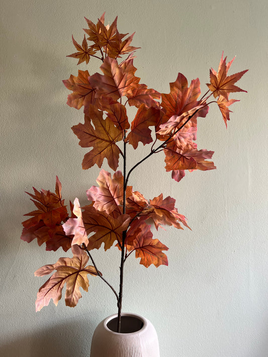 Maple leaves spray faux foliage stem