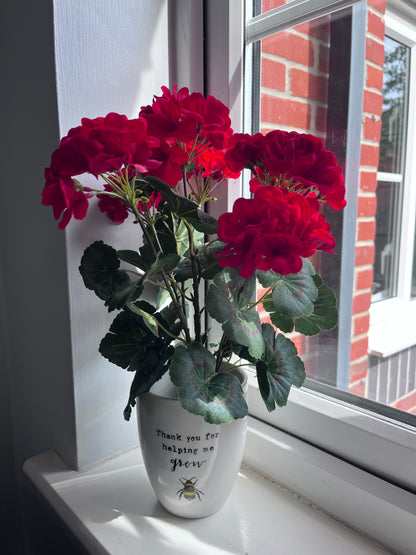 Thank You Pot and Faux Geranium