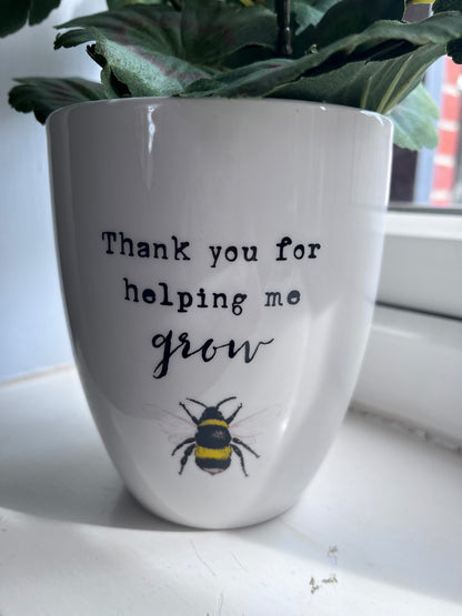 Thank You Pot and Faux Geranium