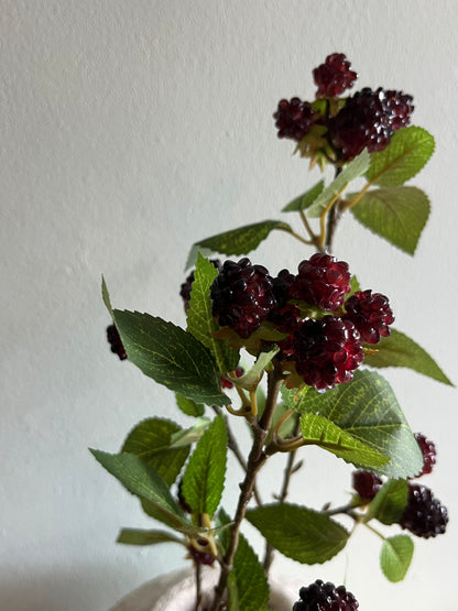 Blackberry faux foliage stem