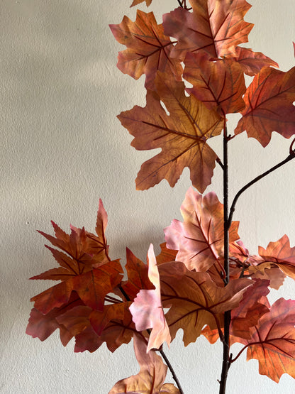 Maple leaves spray faux foliage stem