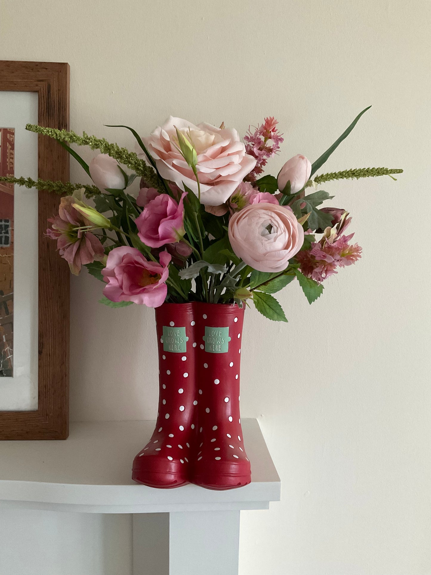 Pink Boot Arrangement