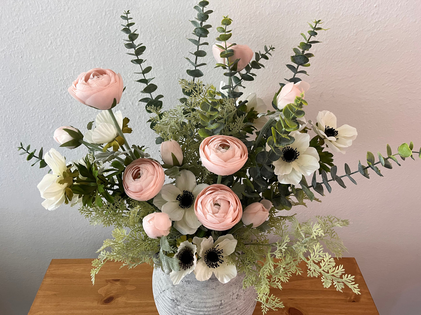Amelie Arrangement - Faux Ranunculus and Anemones