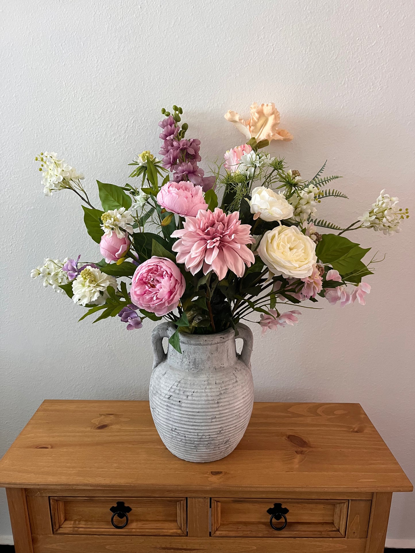 Cottage Garden Faux Floral arrangement