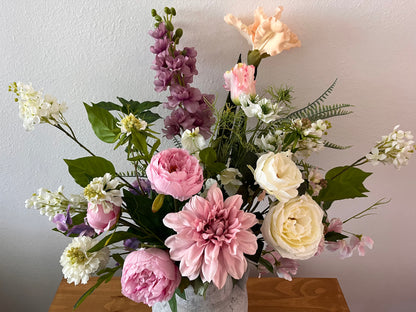 Cottage Garden Faux Floral arrangement