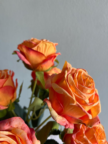Dried Touch Burnt Orange Rose Stem | Roses | Autumn | Autumn Decor | Faux Flower