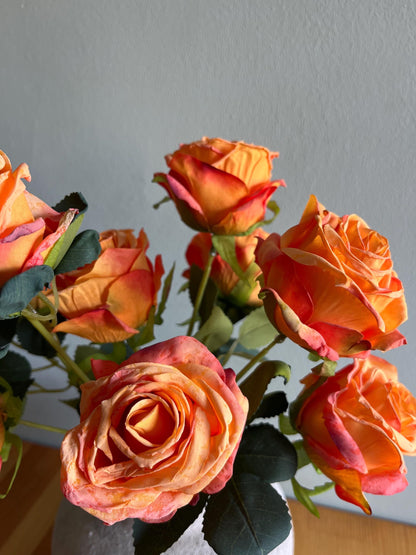 Dried Touch Burnt Orange Rose Stem | Roses | Autumn | Autumn Decor | Faux Flower