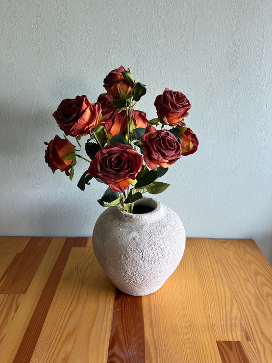 Dried Touch Rust Red Rose Stem | Roses | Autumn | Autumn Decor | Faux Flower