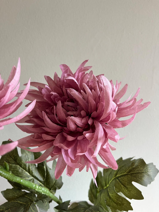Vintage Mauve Spiky Chrysanthemum Stem | Chrysanthemum | Autumn | Autumn Decor | Faux Flower