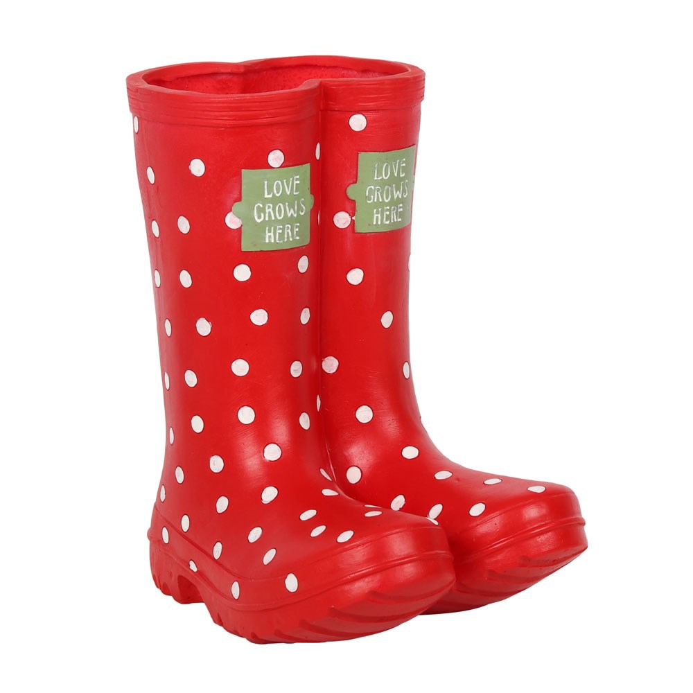 Red Spotted Welly Planter